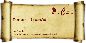 Monori Csanád névjegykártya